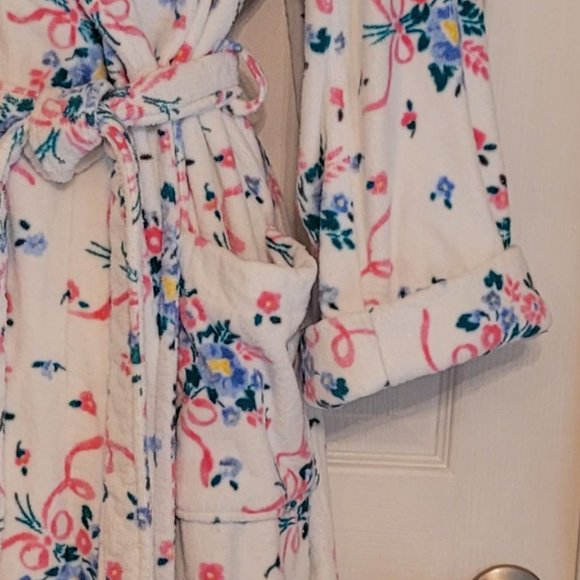 Pierre Cardin Floral Print Bathrobe Size Medium - Picture 7 of 9